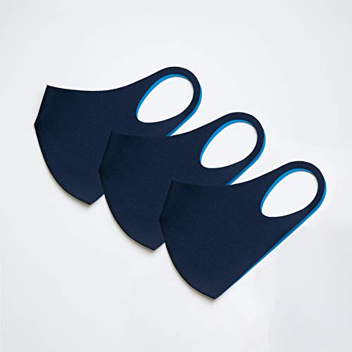 [Niceter] maskfactory aqua-X COOL + aerosilver, Reusable, Breathable Face Mask (3 Pack) (X-Large, D Navy/Blue)