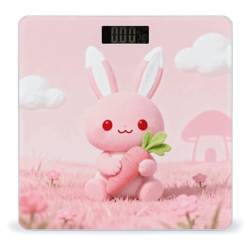 Báscula digital de baño Cute Little Rabbit con pantalla LCD miniatura 1