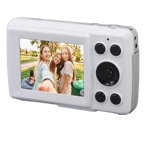 16MP Digital Camera, 16X Zoom Camcorder, 1080P Video Recorder for Photography and Video, Birthday, Christmas, Camera for Outdoor Social Gatherings Graduation Photos Selfies (White)
