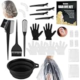 19PCS Hair Dye Kit, Hair Coloring Products with Hair Dye Brush, Collapsible Bowl, Clips, Ear Muffs,...