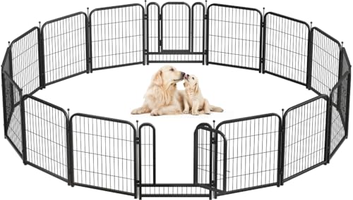 Image of Petorldog Dog Playpen 8/16 Panels 32" Height Heavy Duty Dog Fence Puppy Pen for Large Medium Small Dogs Indoor Outdoor Foldable Pet Exercise Pen