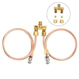 SURIEEN Pilot Tube 3/16' OD × 20', Flexible Copper Propane Burner Pilot Tube with 2065641 Valve, Fit for...