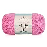 Susan's Family 手編み毛糸 唯棉(ウエイミエン) 中細 コットン・アクリル混 - 1玉 50g - 約120m - 編み物、かぎ針編み&手芸(38#ピンク・カーネーション)