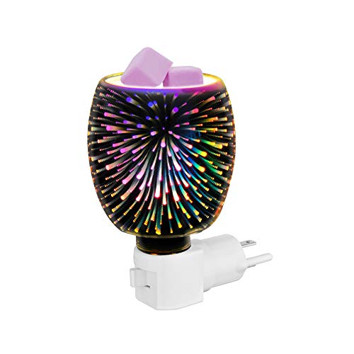 Onlyhome 3D Glass Electric Wax Melt Warmer Scented Candle Warmer for Home Office