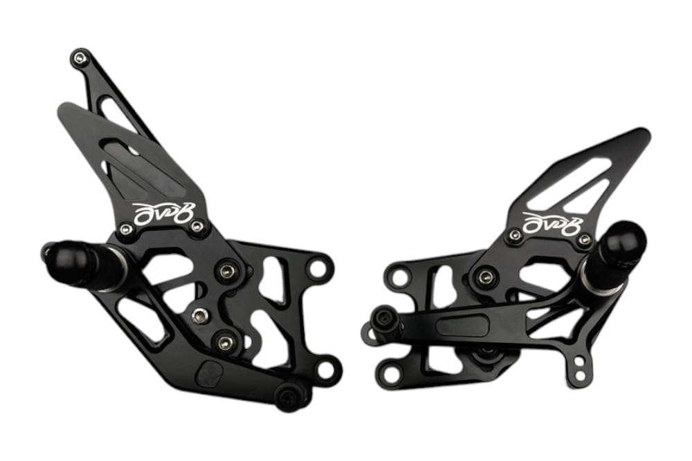 avdb-moto Platines/Commandes Reculées compatible avec HONDA CBR 600RR PC40 2007-2008, CBR 600 RR PC40 2013-2017, 600 RR PC40 2009-2012, CBR600RR PC40E 2021-2022 Racing AVDB (Noir)
