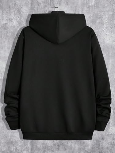 WDIRARA Men's Bear Print Drawstring Hoodie Reflective Drop Shoulder Long Sleeve Pullover Hooded Sweatshirts2