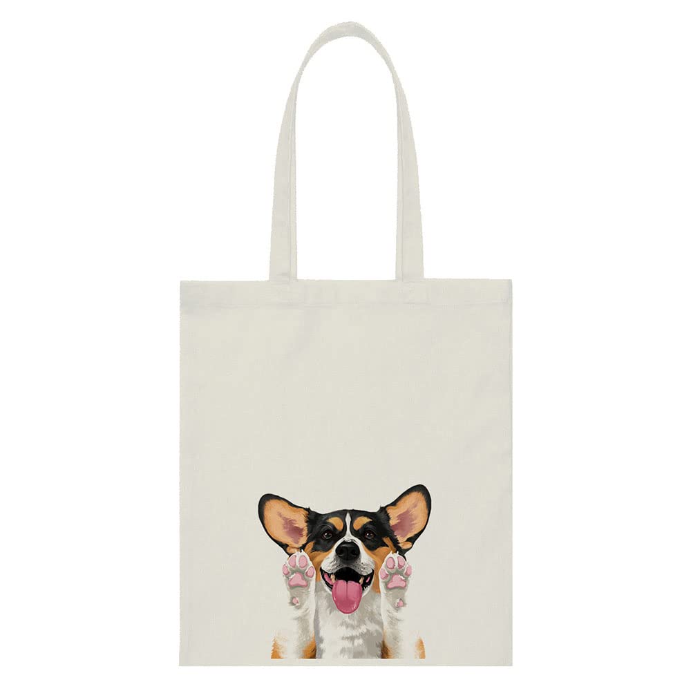 WIRESTER Reusable Canvas Tote Bag for Women Girls, Grocery Shopping Bag, Shoulder Bag, Travel Tote Bag, Dog Cat Animal