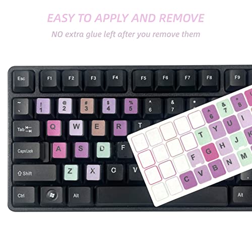 2 pegatinas de letras en PVC para teclado inglés miniatura 4