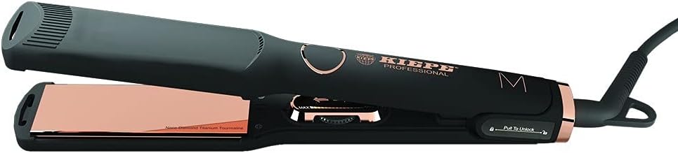 Plancha de pelo profesional Pure Rose Gold con pantalla digital y placa de titanio. Talla M