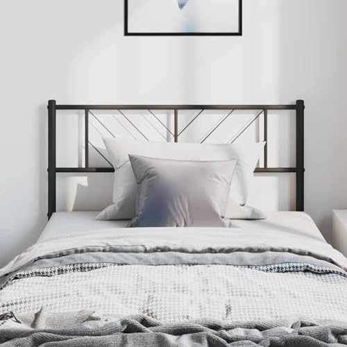 mzdioop Cabecero de cama de repuesto de metal negro 100 cm con respaldo estable para cama individual y doble, independiente o montado en la pared, accesorio moderno para dormitorio
