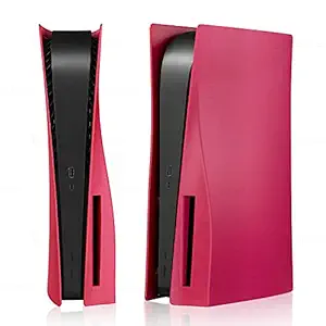 PEPPER JOBS PS5 Console Cover, Hard Shockproof PS5 Console Skin Case, ABS Anti-Scratch Dustproof PS5 Gaming Console Cover Replacement Plate Shell for PS5 Console Disc Edition (Cosmic Red)