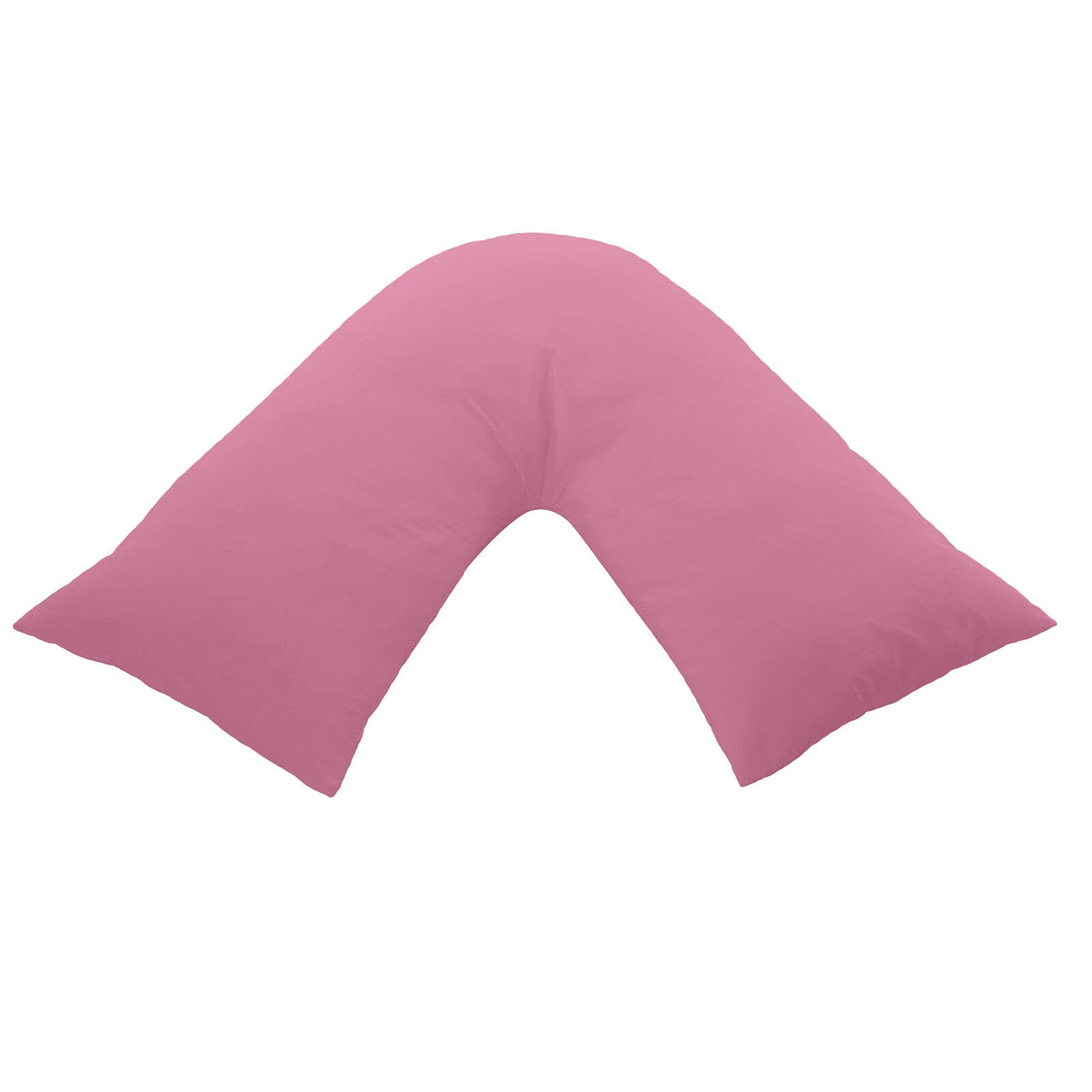 V SHAPED PILLOW CASE COVER 100% POLY COTTON PREGNANCY MATERNITY ORTHOPEDIC SUPPORT NURSING (PINK, V SHAPED PILLOW)