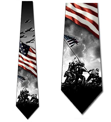 Three Rooker Flag Ties Mens World War Ii Patriotic Necktie #TOP1