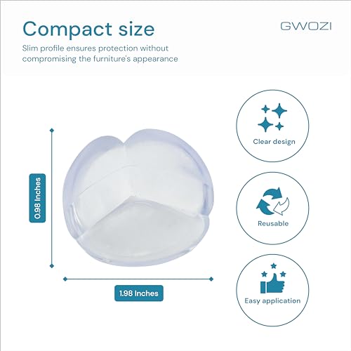 Image of Table Corner Protectors for Furniture - Silicone Corner Guards Self-Adhesive, 4 Pcs - Clear Furniture Corner & Edge Safety Bumpers - Sharp Edge Protector Pads for Desk, Glass Tables, Ball Shape