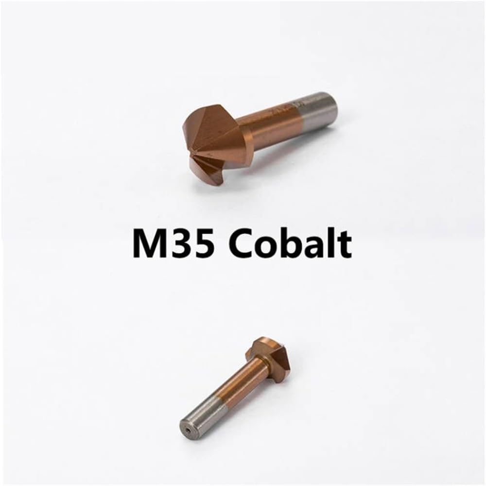 Foret d'alésage à fraise en Cobalt M35, fraise à chanfrein d'ébavurage 3 cannelures 90 °, foret for le travail des métaux en acier inoxydable 1 pièce(12.4mm)