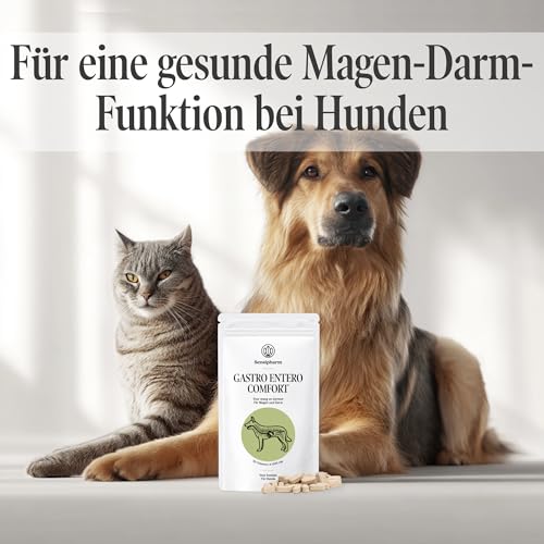 Gastro Entero Comfort Hund – Durchfall Hund, Erbrechen & Magen-Darm-Probleme – pflanzliches Nahrungsergänzungsmittel für Verdauung & Darmflora – 90 Tabletten à 1000 mg – Sensipharm