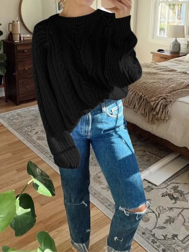 Image of Cicy Bell Womens Oversized Cable Knit Sweaters Fall Chunky Pullover