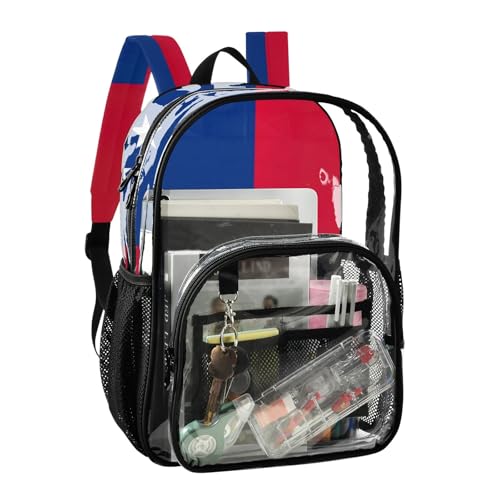Travel Clear Bags for Women Samoa Flag Kids Girls Backpack Boys Plastic See through Bookbag2