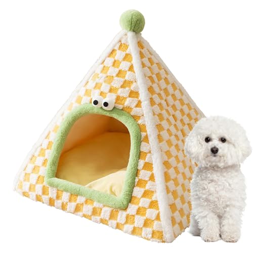 Cat House Bed - エンクローズドドッグベッド - 冬用暖かいペットハット 安全なネストテントハウス 寝室リビング対応 小型犬猫用 室内用 子犬子猫ホーム
