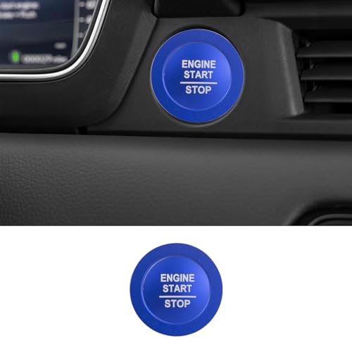Image of for Honda 2026 Passport /2026 Pilot Interior Accessories, Aluminum Alloy one-Button Start Cover /Ring, air Conditioning knob, 5-piece Set (Blue)
