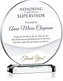 Personalized Crystal Boss, Supervisor, Manager, Mentor Thank You Gift Plaque, Customized with Supervisor Name, Unique Appreciation Gift, Departing Gift, Farewell Gift for Boss (L - 8')