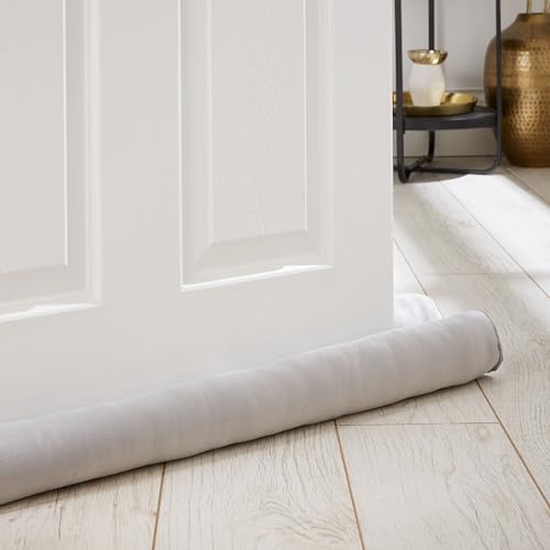 Catherine Lansfield Kingsley Matt Velvet Double Sided Under Door Draught Excluder Silver Grey
