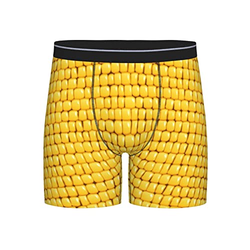 Corn Kernels Men's Soft Boxer Brief Underwear Novelty Breathable Trunks Underwear for Men