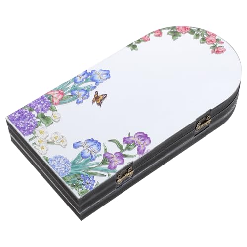 TOGEVAL Mini Biombo Chino Plegable Acrílico Espejo, Separador de Ambientes para Escritorio y Oficina, Decoración Feng Shui Tradicional, Adorno Compacto para Hogar y Estudio