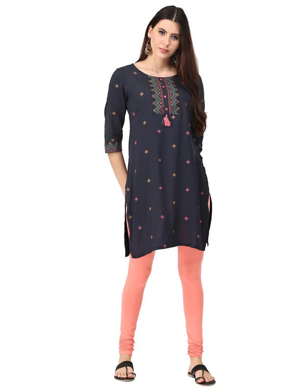 Image of Robinbosky Cotton Churidhar Leggings for Women - Stylish, Stretchable & Flattering Fit for All-Day Comfort