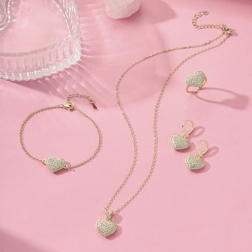 Image of SALTY Anti Tarnish Fancy Loving Gift Box | Necklace, Earrings & Bracelet Jewellery Set for Women | Stylish Minimal Jewelry Sets | Modern Design Aesthetic Accessories | Ideal for Gifting | Gift for Diwali, Christmas, Marriage, Birthday