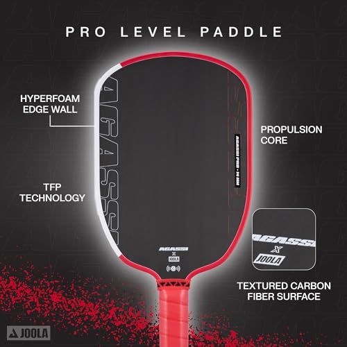 Image of JOOLA Agassi PRO IV 14mm Pickleball Paddle w /Extended Sweet Spot - Carbon Fiber Surface Increases Spin & Control - SK Film for Power & Larger Sweet spot - UPA-A Certified - USAP Approved - NFC Chip