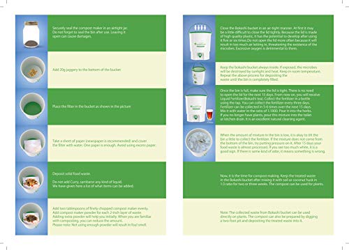 Image of BIO Drops Bokashi Bucket Indoor Composter 30L White & Green | No Foul Smell, No Worms, No Flies | Kitchen Waste Compost Bin | Advanced Japanese Bokashi Technology