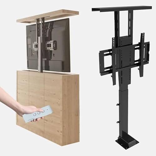 Mueble Elevador eléctrico para TV con Altura Ajustable y rotación de 360° | Soporte telescópico Oculto para una integración Enchufe británico | Muebles Moderno