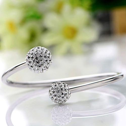 Bangle ajustable QYYZTHX con big rhinestone geométrico para mujer 5