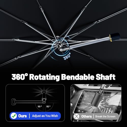 Image of Car Windshield Sun Shade for Jeep Compass 2017-2026 -[Reflective Coated Fabric] Sunshade Umbrella for Front Window, Car Shades Sun Visor Keep Car Cool and Protects Interior, 1:1 Exact Fit