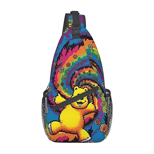 Sac à bandoulière léger noir avec motif ours pour homme et femme