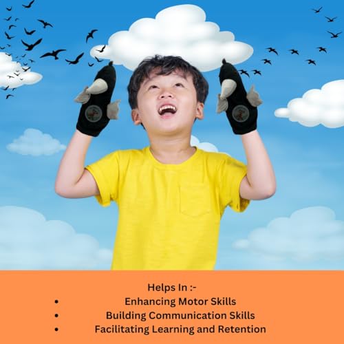 Image of Crow Hand Puppets for Kids Learning | Soft Plush Hand Puppet Toys for Storytelling, Role Play & Interactive Teaching | Educational Toys for Kids, Toddlers & Preschool Children