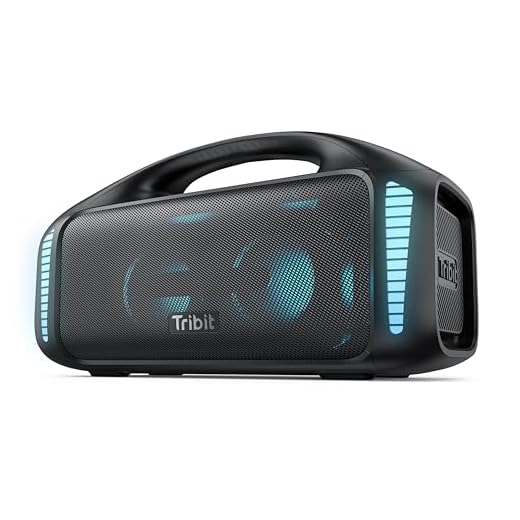 Tribit StormBox Blast Outdoor Bluetooth Lautsprecher (140W Peak) 90W, XBass, 30 Std., LED-Leuchten, Bluetooth 5.3, Wasserdicht IPX7, TWS, tragbarer Lautsprecher für Party, Strand und Camping