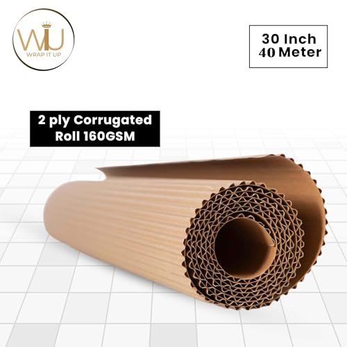Image of WRAP IT UP Brown Corrugated Roll, 2 Ply, 160 /120 GSM, for Packaging (30 Inch * 40 Meter)