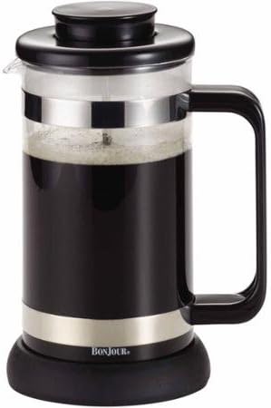 BonJour Coffee and Tea 8-Cup Riviera French Press with Coaster and Scoop, Black