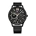 Produktbild Tommy Hilfiger Herren-Multifunktions-Quarzuhr mit 44 mm - Schwarzes Zifferblatt mit Clou de Paris Muster, Schwarzes Edelstahl-Mesharmband, Wasserbeständig bis 5ATM - 1791420