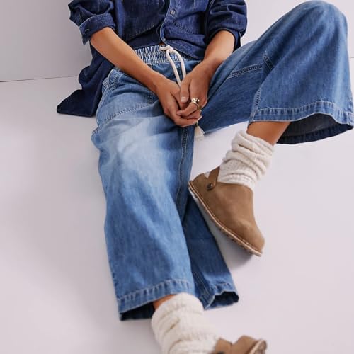 Mxiqqpltky Y2K Drawstring Jeans Women Casual Elastic Waist Stretch Baggy Cropped Denim Pants Vintage Boyfriend Wide Leg Jeans4