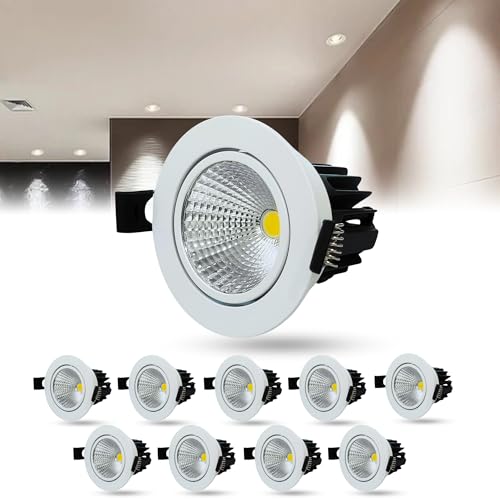 Image of D'Mak Moveble LED COB Light | Recessed LED Ceiling Light for Indoor Lighting | Natural White Color | Aluminium Body (10, 7 Watt)