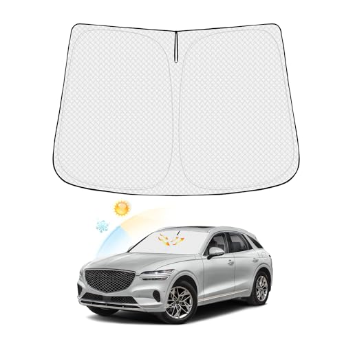 Image of Canvcle Windshield Sun Shade for 2022-2025 2026 Genesis GV70 Accessories Thicken 6-Layer Front Window Sunshade Cover Sun Visor Protector Foldable Block UV Rays Keep Vehicle Cool