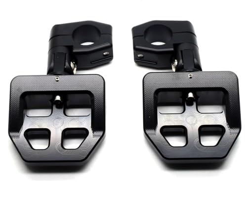 Image of MZS Motorcycle Highway Pegs, 1.25 inch Highway Foot Pegs Mount Short CNC Aluminum Compatible with Road King Softail Road Electra Street Glide Sportster Vulcan Chief Boulevard for 1 1 /4 Engine Guard