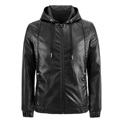 Blouson de motard coupe ajustée homme fermeture éclair intégrale noir