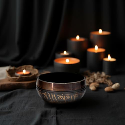 3.15 inch Tibetan Singing Bowl Set, Authentic Handmade Meditation Bowl Stress Relief Yoga Set with Striker & Cushion for Sound Therapy, Chakra Healing, Spiritual Gatherings - Image 5