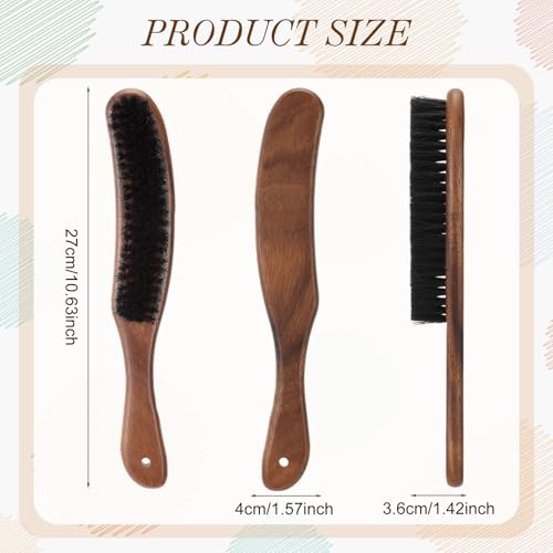 Image of Patelai 2 Pcs Horsehair Felt Hat Brush Kit Hat Cleaning,Wooden Color,Wood | Cowboy Hat Brush with Cleaning Sponge Lint Brush Remover Dust for Shoes Furniture Suits Clothes