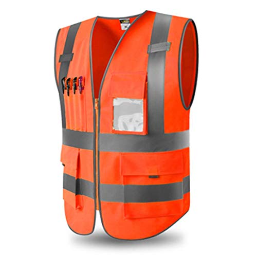 YIKXCF Haute visibilité Vest de Moto Reflective Gilet de sécurité Avant avec Bandes réfléchissantes Construction de vêtements de Travail Sécurité Gilet réfléchissant Cover