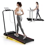 Walking Pad with Incline, 3 in 1 Treadmills for Home Foldable, 2.5HP Folding Treadmill Under Desk with Remote Control & LED Display for Home/Office Cardio Fitness Exercise (Charcoal Black)